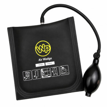 Air wedge inflatable air bag for door and window installation