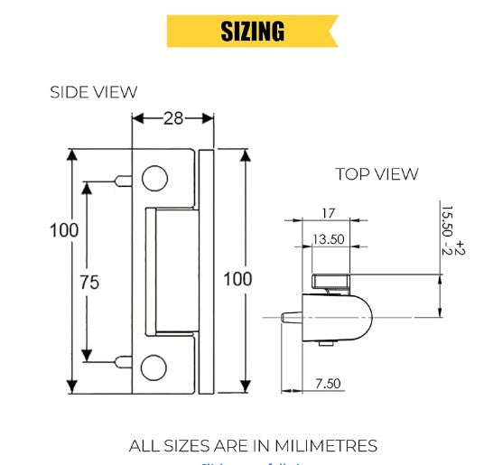 UPVC Butt Door Hinge 100mm – Replacement uPVC Door Hinge