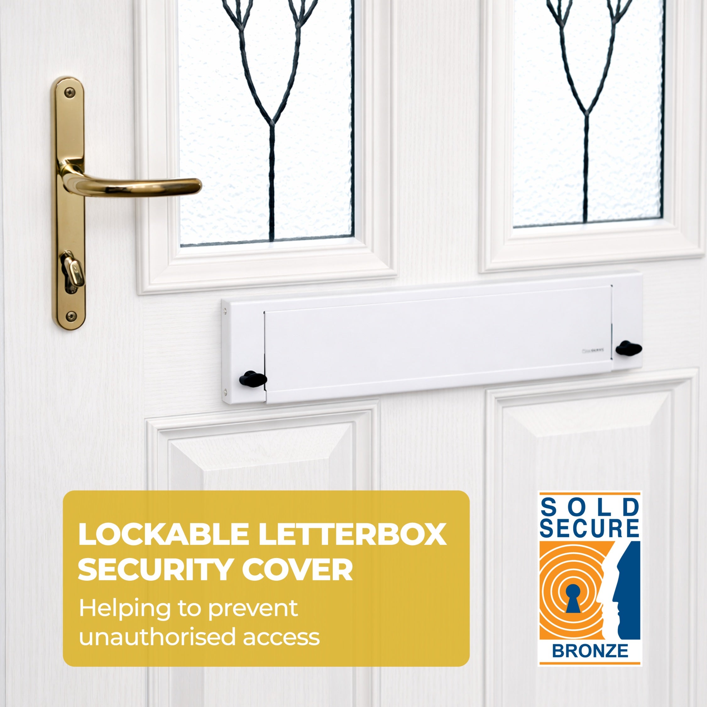 FlapGUARD Lockable Letterbox Security Cover — Anti-Arson & Anti-Fishing Letter Plate Guard | Sold Secure Accredited | Steel Construction | Easy DIY Fit