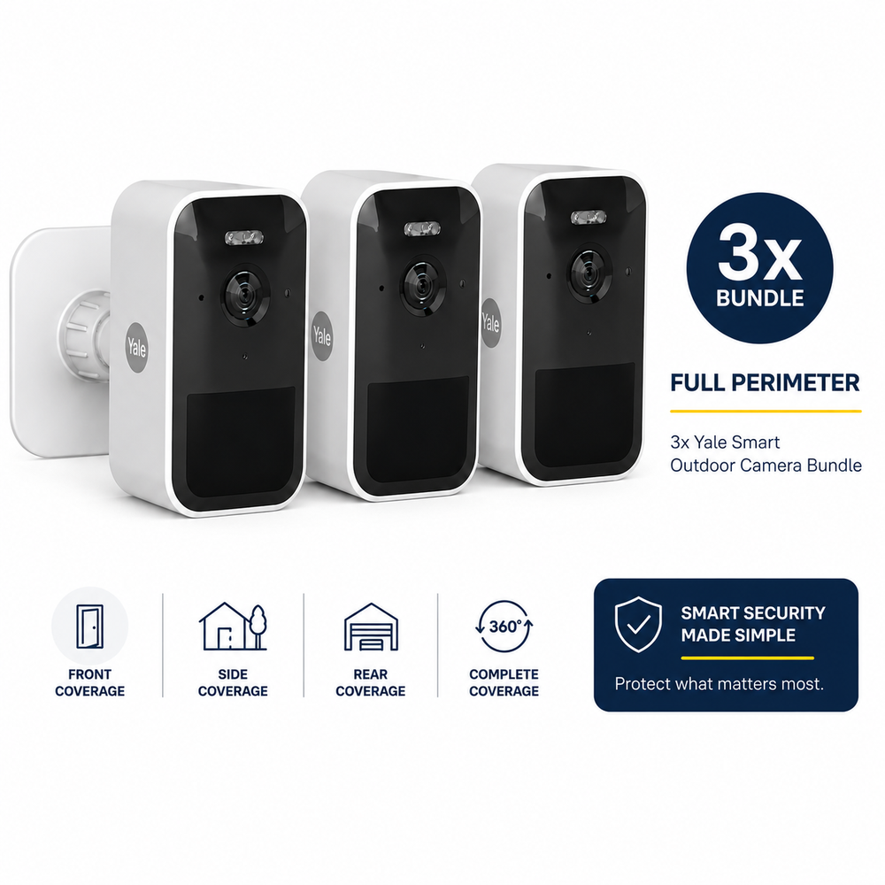 Full Perimeter – 3x Yale Smart Outdoor Camera Bundle