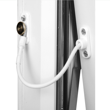 Jackloc Perma swivel window restrictor fitted to a window