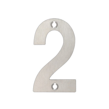 ZOO stainless steel house number 2 for front doors and exterior walls
