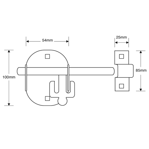 Padbolt AS ZP 100mm Oval