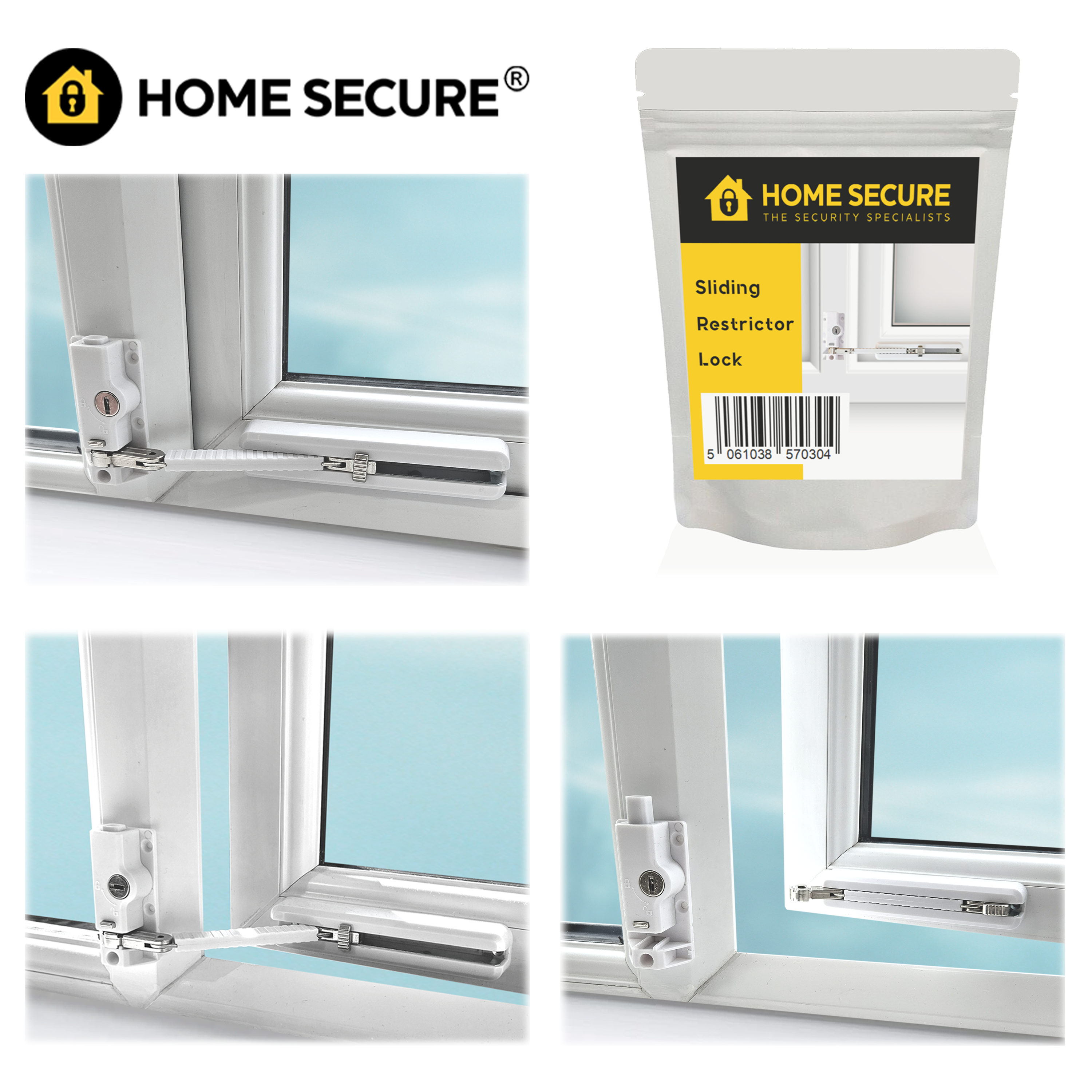 product display image for sliding window restrictor lock for uPVC window