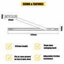 Technical diagram and features of a door restrictor arm. The main arm is 335mm long, with additional measurements showing a 68mm mounting section and 16mm depth. The top mounting bracket is 17mm high for uPVC French/Patio Door