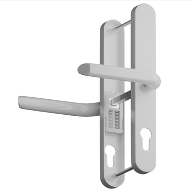 White lever lever uPVC door handle with 215mm fixing centres