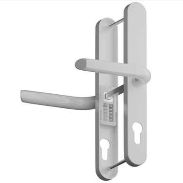 White lever lever uPVC door handle with 215mm fixing centres