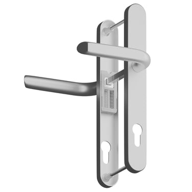 Silver lever lever uPVC door handle with 210mm fixing centres
