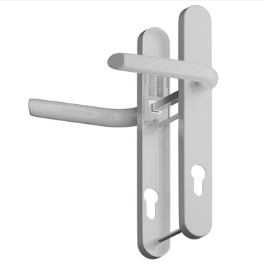 White lever lever uPVC door handle with 122mm fixing centres