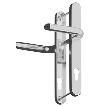 Polished chrome lever lever uPVC door handle with 215mm fixing centres