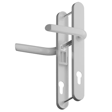 White lever lever uPVC door handle with 215mm fixing centres