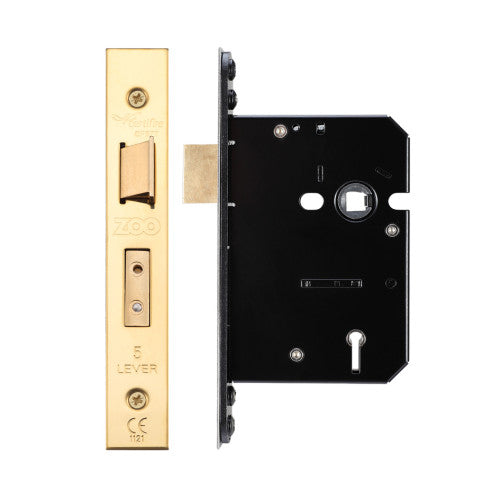 ZOO 5L Dead Lock – 64mm & 76mm with Forend & Strike (Brass Finish)