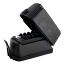 Small black ASEC key safe with flip-up lid and combination dials for secure key storage.