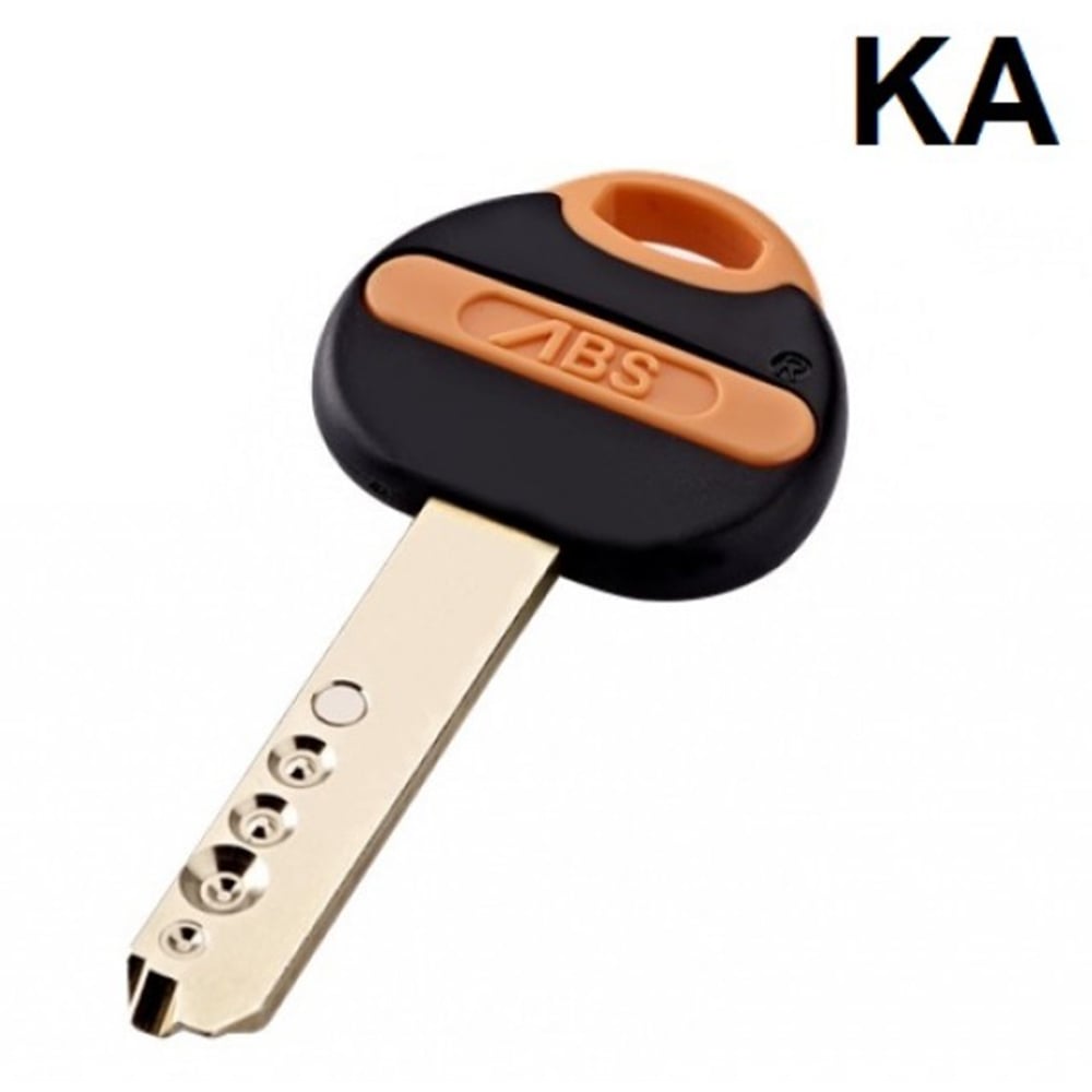 A key with a black and orange head, featuring the text 'ABS' on the head, alongside a key code 'KA' is visible.