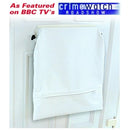 White fireproof letterbox bag, featured on BBC TV's Crimewatch Roadshow, designed for secure mail collection.