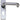 A polished aluminium door handle lever on a backplate with an oval lock hole.