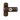 Brown locking window handle with keyhole in the center and two visible screw covers, viewed from the front against a transparent background