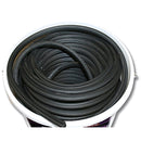 Coiled black rubber door and window seal flipper gasket neatly placed inside a white container.
