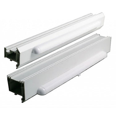 White trickle vents designed for uPVC and timber windows, shown in two separate pieces for internal and external installation.