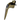 Gold-colored window handle with an integrated lock cylinder and a square spindle protruding from the back for mounting