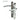 Chrome UPVC door handle set with lever handles on both sides, featuring a spring mechanism and keyhole cutouts.