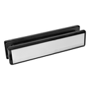 A chrome-plated Yale UPVC door letterbox with smooth round edges, featuring a spring-loaded aluminum flap.