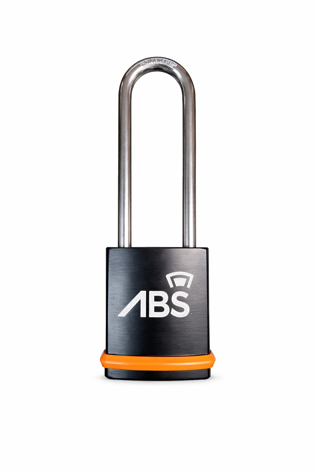 Black and orange lock with 'ABS' logo on a white background