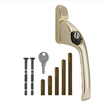 Adaptable Multi-Spindle Offset Window Espag Handle - Polished Brass