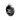 Black circular device with a silver outline on a white background