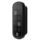 Black digital keypad lock on a white background