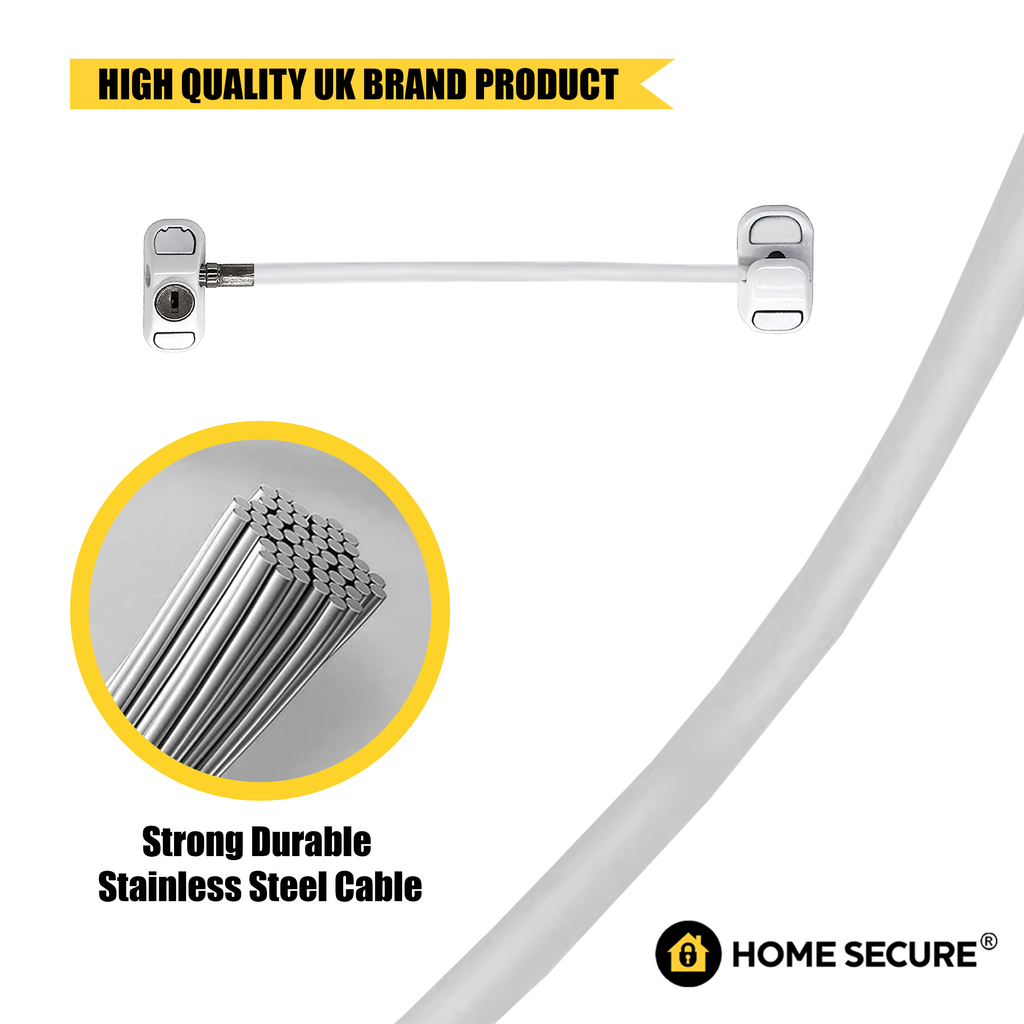 Window Safety Cable Window Cable Restrictor Lock | Home Secure™ Key-Op | Home Security ...