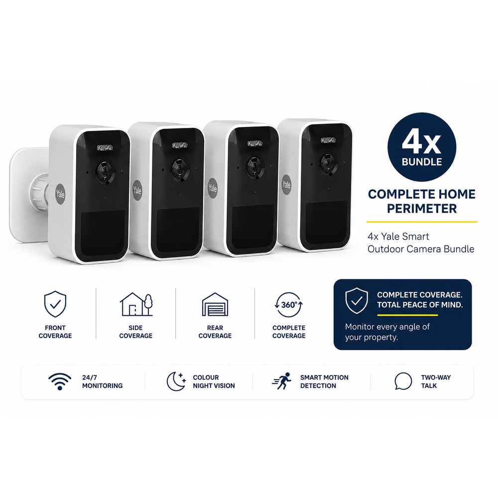 Complete Home Perimeter – 4x Yale Smart Outdoor Camera Bundle
