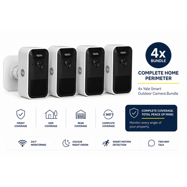 Complete Home Perimeter – 4x Yale Smart Outdoor Camera Bundle