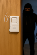 Door alarm on timber door sounding due to burglar opening door 