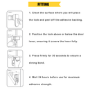 Installation instructions for an adhesive door lever lock
