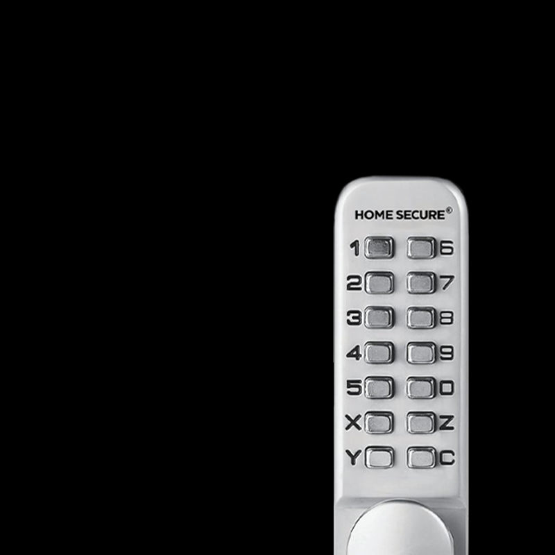 Digital keypad lock on a black background