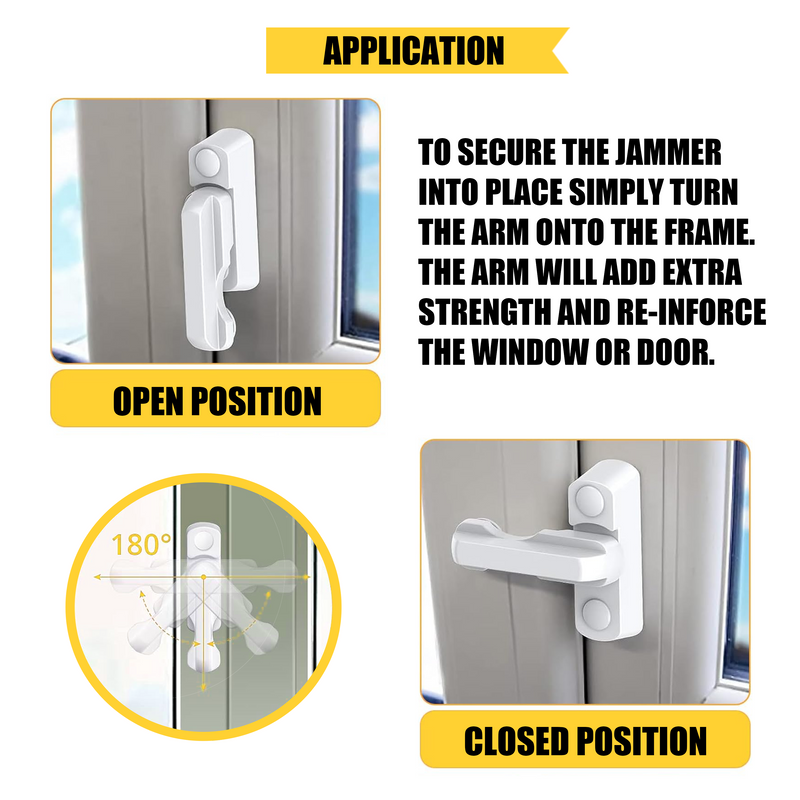 Sash Jammers - Extra Security Locks for uPVC Window & Doors - White