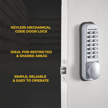 Keypad Door Lock | Home Secure™ Digital Push Button Lock – Mechanical Keyless Entry – No Battery Required