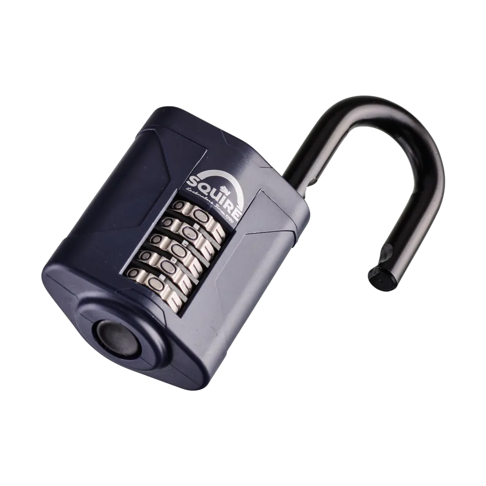 Squire CP60 High Security Combination Padlock 60mm with resettable 4-wheel combination lock and hardened steel shackle for keyless security.