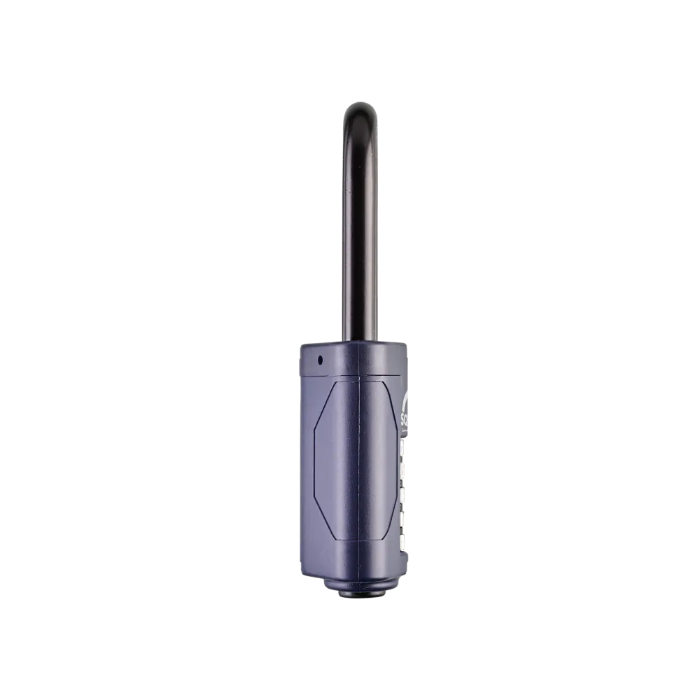Side profile of Squire CP60 High Security Recodable Combination Long Shackle Padlock 60mm showing the extended shackle design and durable lock body.