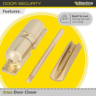 Sterling surface mounted door closer with adjustable closing action