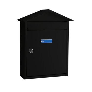 Traditional outdoor post box in black for secure home mail