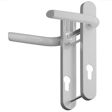 White lever lever uPVC door handle with 122mm fixing centres