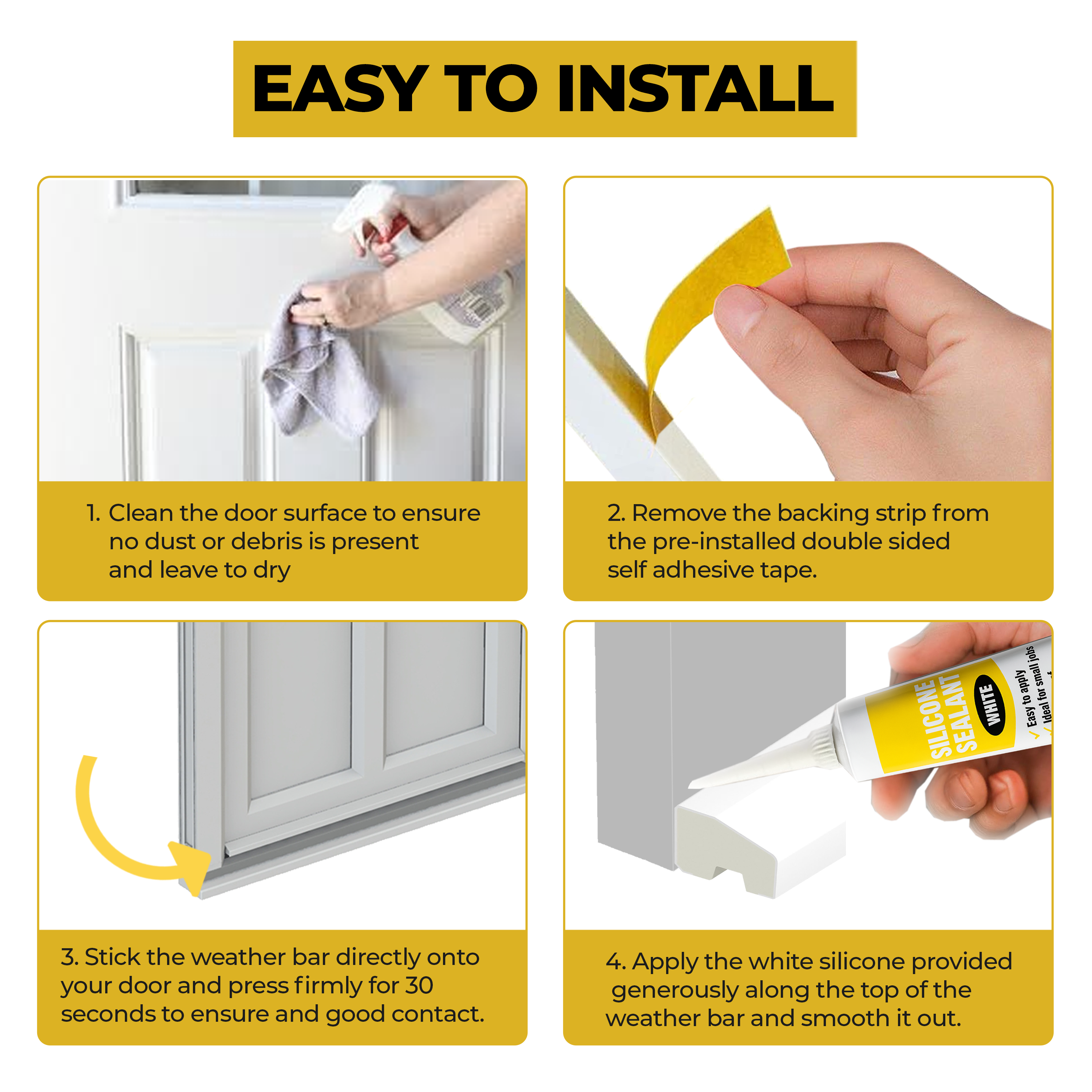 Step-by-step guide on how to install a weather bar with text and images.