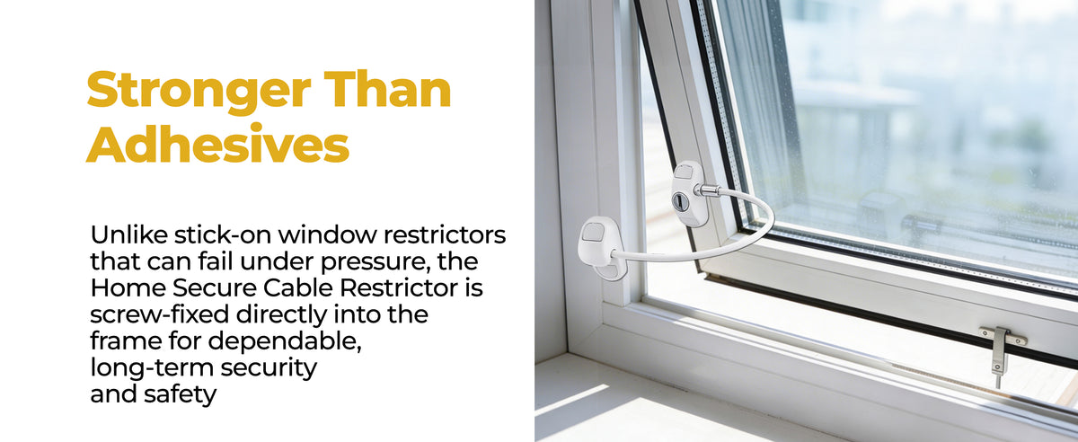 Window cable restrictor lock installed on a window frame