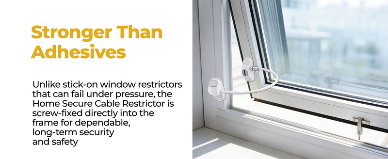 Window cable restrictor lock installed on a window frame