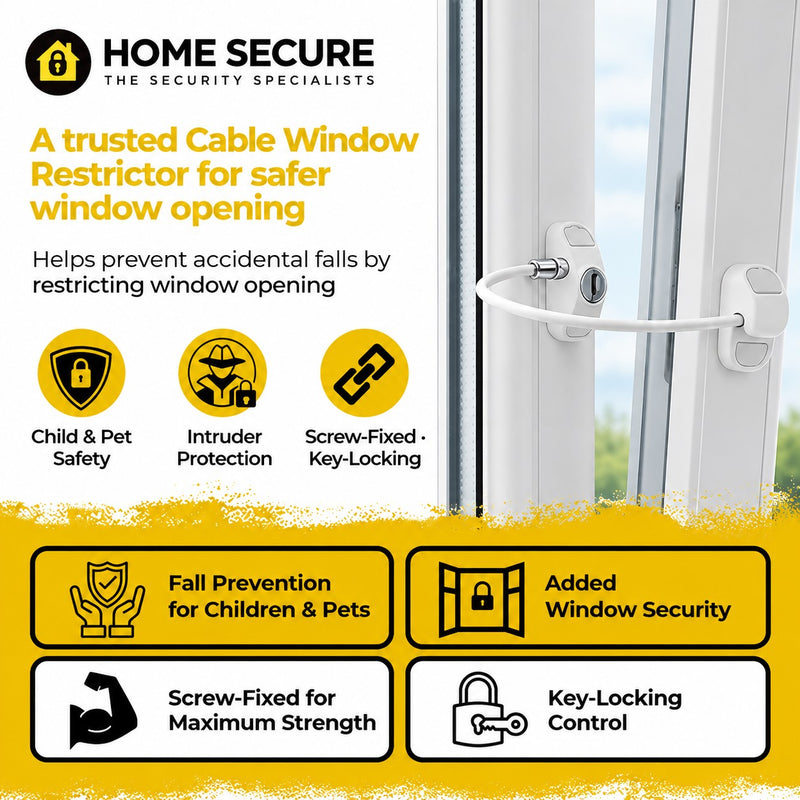 Home Secure window cable restrictor lock for added window safety