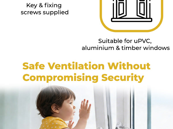 Window cable restrictor lock for home and child safety