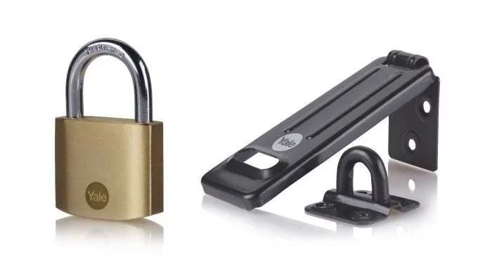 Hasp Steel Black Finish 120mm and Brass 40mm  Padlock