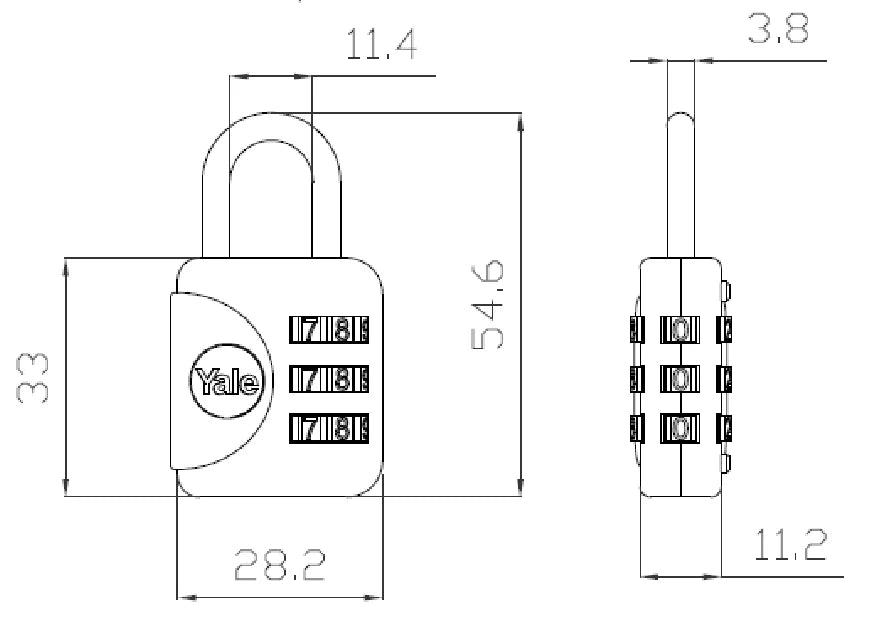 YALE Combination Padlock Red YP1